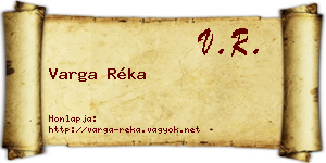 Varga Réka névjegykártya